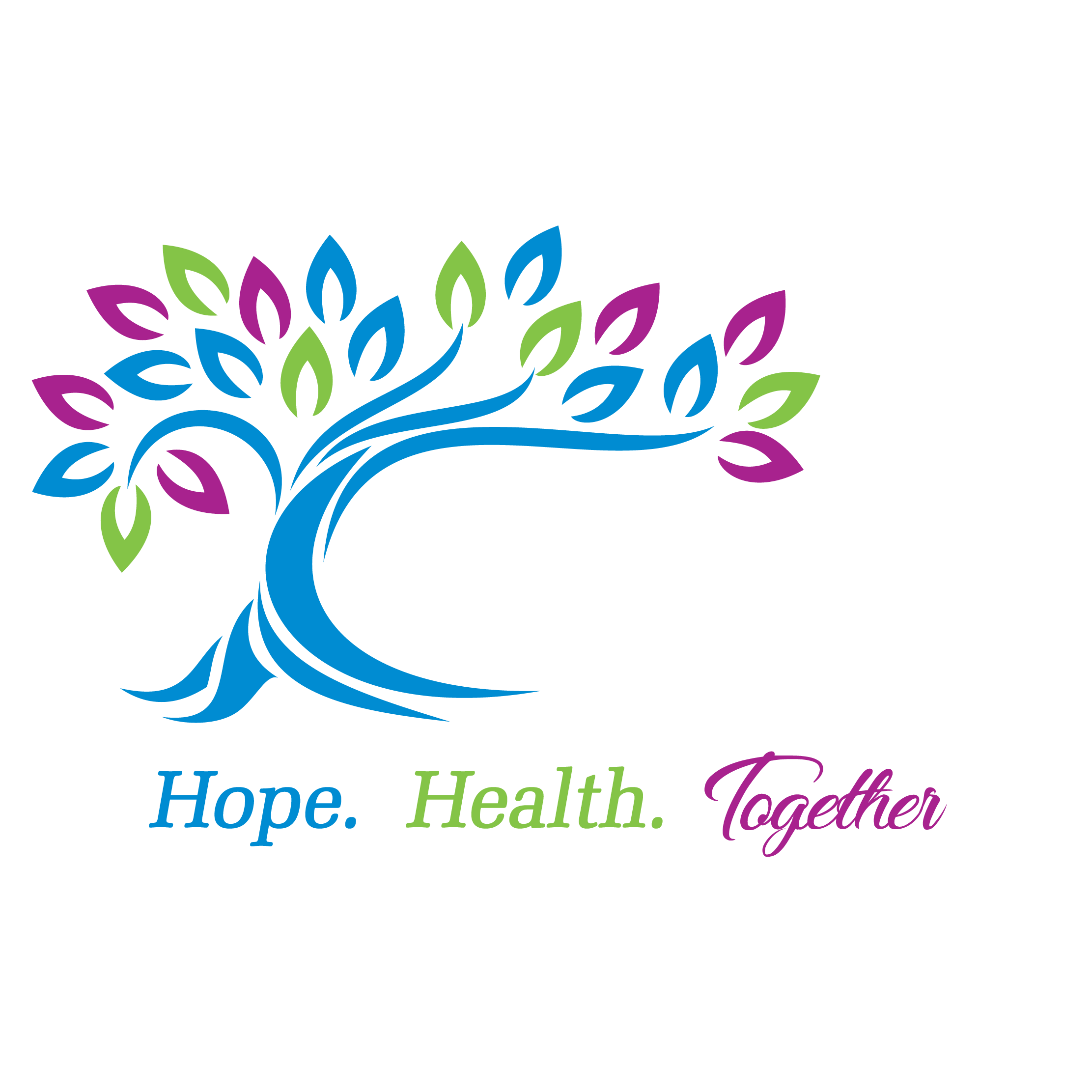 Health Solutions logo white text